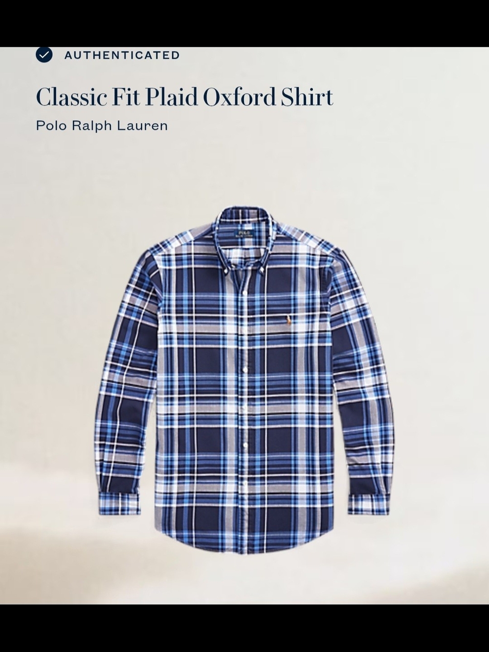 Polo by Ralph Lauren Navy and Light Blue Plaid Button-Down Shirt